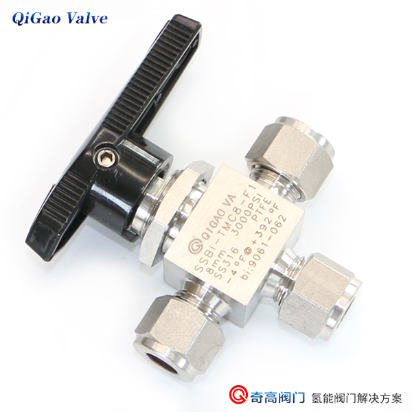 OD8mm三通卡套球閥 OD8mm三通卡套球閥